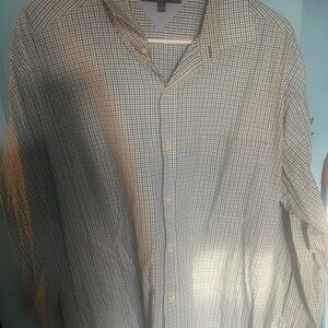 Tommy Hilfiger Men's Blue and White Checkered Shirt